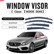 4PC Window Visor For Mercedes Benz C Class W204 W205 Car Smoke Window Sun Rain Exterior Visor Deflector Guard Car Sunny Visor Gutters PC Car Accessories