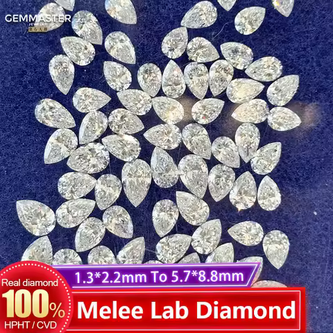 Pear Melee Lab Grown Diamond D E color VVS VS 100% Real Loose Diamond 2x3mm 3x5mm 4x6mm 5x8mm Small 