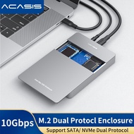 ACASIS Dual Bay Dual Protocol M.2 SSD Case Support M2 NVME NGFF SATA SSD Disk For PCIE M Key B+M Key