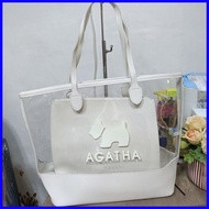 ♣ ☸ ⊙ Agatha Paris PVC Tote Bag with Pouch