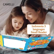 CAMELLI Learning E-Book, Sound Effects Bright Blue 3-in-1 Language E-Book, Cartoon Audio 26 Material