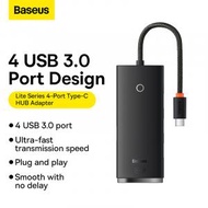 倍思 - Lite 系列 4 連接埠 Type-C 集線器轉接器 (USB-A 轉 USB3.0*4) 25cm 黑色