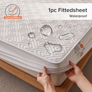 Dansunreve Thicken Waterproof Mattress Protector Plain Jacquard Fittedsheet Single/Queen/King Bedsheet