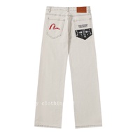 High Quality Spring Autumn Men's Embroidered Denim Trousers Heavy Craft Embroidery