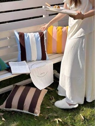 Texdream Attitude Dopamine Stripe Pillow High-End American Sofa Short Plush Living Room Bed Pillow