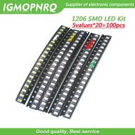 100pcs each 20pcs 1206 SMD LED light Package LED Package Red White Green Blue Yellow 1206 led light-