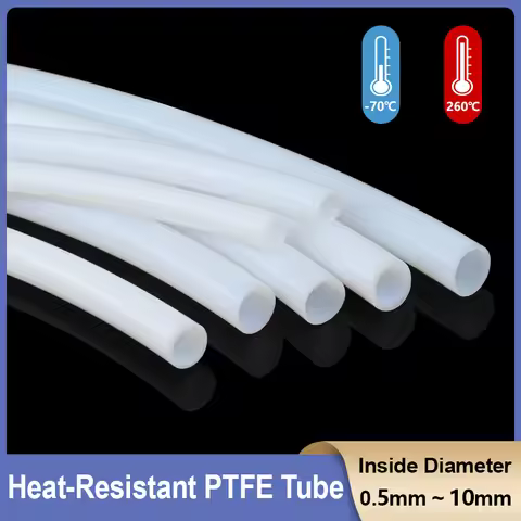 Milk White PTFE Tube ID 0.5 1 2 2.5 3 4 5 6 7 8 10 mm ptfe Insulated Hose 600V Extruder J-head Rigid