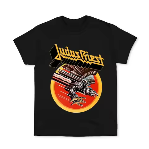 JUDAS PRIEST Printed T-shirt Men's and Women's Cotton Hip Hop Y2K Harajuku T-shirt Short Sleeve Stre