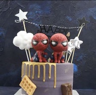 漫威超级Q版蜘蛛人生日蛋糕擺件樹脂造型可爱装模型公仔