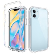 2 in 1 Heavy Duty Shockproof Clear Phone Case for Huawei Nova 9 SE 7i 8 Y7A P40 Pro P20 P30 Lite Y8s Y8P Y7P Y6P Y9A Y6s Y6 Y7 Y9s Y9 Prime 2019 Thick Casing Hard Arcylic Cover
