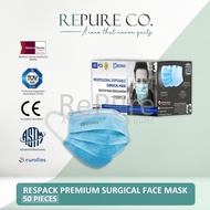 【FREE SHIPPING】RESPACK Premium Professional Surgical Mask 50 Pieces MDA APPROVED Face Mask With Box 