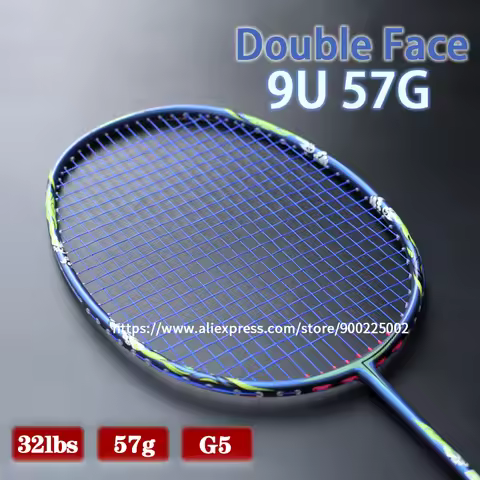 Ulralight 9U 57G Carbon Fiber Badminton Rackets With Bags Strings Professional Racquet Max Tension 3