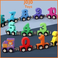 JOJO Digital Puzzle Train Wooden Train Educational Toys Wheeled Train 1-10