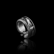 法老王手工製作 925k 氧化銀個性戒指。寫下你的名字。