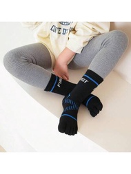 4季童裝新款五指襪,透氣吸汗彈性中筒襪,帶可愛抗菌透氣分指襪,適合男女孩,保護他們的腳跟和腳趾