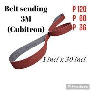 ready stock 3M CUBITRON SANDING BELT CERAMIC  P120-P60-P36 1inci X 30inci (2pcs)