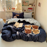 Cotton duvet cover set with lovely embroidered patterns, duvet cover set 4 Piece