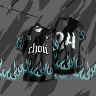 Purple Choii Jersey Tshirt Lelaki 3d Flame Graphics Thailand Viral Jersey Retro Collar Viral Streatw