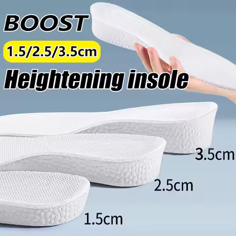Height Increased Sport Insoles 1.5/2.5/3.5cm Popcor Memory Foam Insole for Feet Men Women Orthopedic