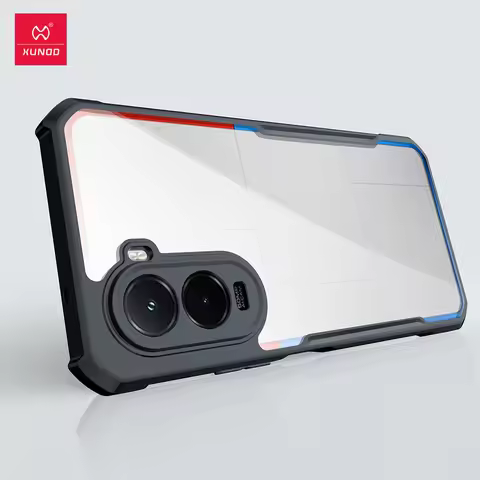 Xundd Case For Poco M7 4G Airbag Shell Shockproof Acrylic&TPU Back Transparent Cemare Protection Pho