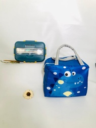 Kotak Makan Plastik / Kotak Makan Sekat 3 / Lunch Box Bento Set Free Tas