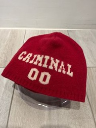 義大利製 criminal 紅色毛帽