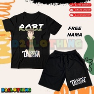 Children's T-shirt and Shorts Set for Boys and Girls with Dhot Animation Robi Image Design - Childre