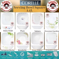 Corelle 1.4L serving bowl square ( Country Rose / European Herbs / Daisy Field / Provence Garden / Sakura / Plum)