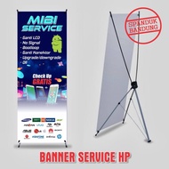 Spanduk Usaha Banner 60 X 160 Cm / Banner Service Hp / Banner Makanan / Paket Stand Banner