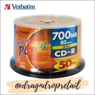 Verbatim CD-R CDR CD R 52x 700MB Blank Disc Spindle by 50’s (50 pieces)