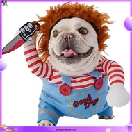 【Hipidog】Fun Dog Clothes Cat Chucky Costume Halloween Party Costume Pet Standing Outfit