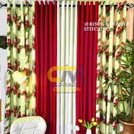 MADRAZO Ribbonet Cream Christmas Curtain 10 Rings - 3IN1 or 5IN1 SET - 5FT up to 9FT LONg