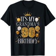 Men's cotton T-shirt It's My Grandma's 90th Birthday Happy Birthday 90 Years Old T-Shirt