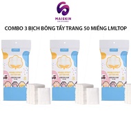 [Combo of 3 Packs] Makeup Remover Cotton Pads 50 pieces LMLTOP Cotton Pads 3 Layers Super Soft and S