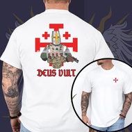 Deus Vult Chiến Thuật Crusader Công Giáo Templar Áo phông in hình Cho Quân Sự Những Kẻ Đam Mê Chiến