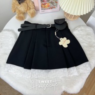 SweetHouse 206 Pleated Skirt With Lace Ruffles And A Stylish Pocket Belt It's Beautiful And Cool In 