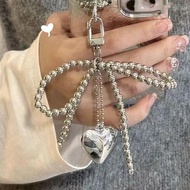 Bow Pendant With Beaded Keychain Lanyard Anti-lost S5f4