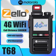 Motorola Zello Walkie Talkie T68 4G WIFI | 3000mAh Battery 5000KM Long Range IP54 Waterproof interco
