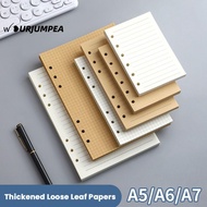 GILDAI 80Sheets Notebook Refill Paper, A5/A6/A7 Kraft Paper Loose Leaf Paper, Durable Horizontal Lin