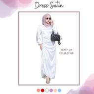 DRESS SERUT SATIN | GAMIS SERUT ABELIA DRESS | BAJU KONDANGAN BRIDESMAID WANITA SATIN SILK
