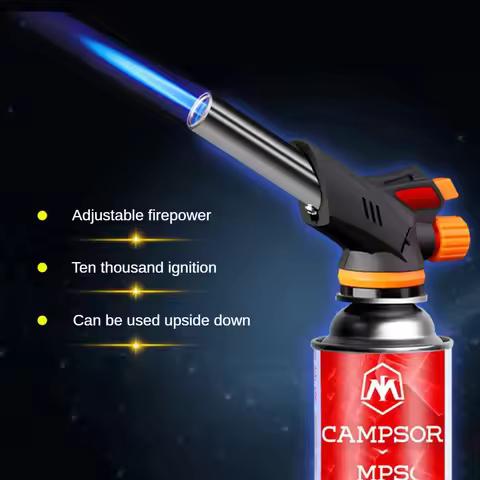 Welding Gas Torch Flame Gun Burner Nozzle Flamethrower Butane Burner Outdoor Camping BBQ Brazing Tor