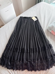 全新 Bread n butter 女裝黑色 lace 半身長裙 半截裙 返工OL black dress skirt ladies