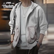 MADEN brand workwear style mens youth 2025 spring new American casual air layer cardigan sweatshirt