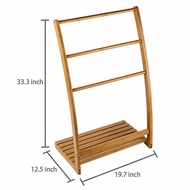 Bamin Bamboo Rhyme สไตล์นอร์ดิกชั้นวางผ้าเช็ดตัวในห้องน้ํา Punch-ฟรีหรูหราผ้าเช็ดตัวชั้นวางของสําหรั