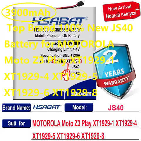 3900mAh Top Brand 100% New JS40 Battery for MOTOROLA Moto Z3 Play XT1929-1 XT1929-4 XT1929-5 XT1929-