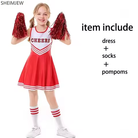 Halloween Enfant Chicas Cheerlead Costume Dress Ball Clothes Purim Female Student Sports Cheerlead S