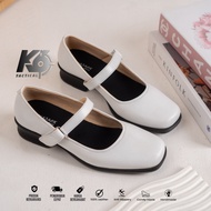 Sepatu Fantofel Wanita Putih Tulang Sepatu Sekolah Paskibra Hak 3cm Kerja Kantor