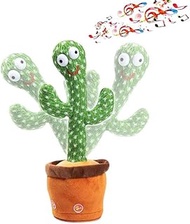 Rechargeable Funny Creative, Dancing Cactus, Mimicking, Talking, Repeating, Singing Toy, Interactive Plush Toy for Baby Girls and Boys (Green)