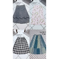 AERI | Axes femme, gingham skirt, long check skirt & floral skirt