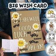 BIG WISH CARD A4 | Large Greeting Card | Booklet Type | Big Farewell & Birthday Wish Card | Kad Ucap